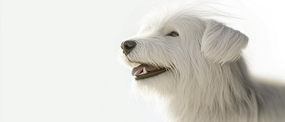 Naklejka premium Old English Sheep Dog Smiling Minimalist Digital Art Print for Dog Lovers