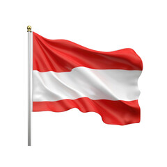 Waving Austrian Flag on a Pole