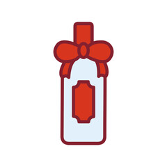 Wine Bottle with Bow Vector Icon