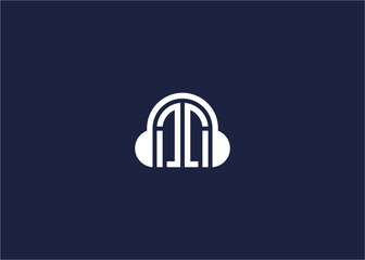 Letter t with headset logo icon design vector design template inspiration