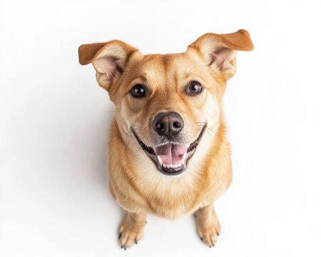 Happy Dog Looking Up