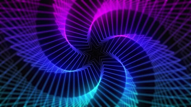 Minimalistic abstract seamless loop animated background with star. Digital geometric BG with modern gradient. Digital smooth wallpaper. Animated soft template of various projects.