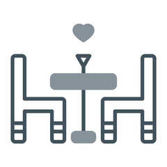 Romantic Dinner Icon Design