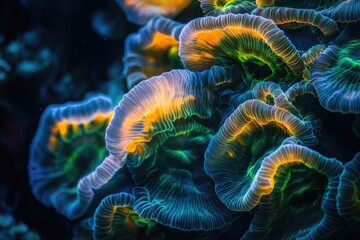 Fototapeta premium A detailed view of green and yellow coral