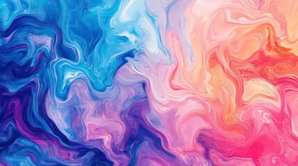 Fototapeta premium Abstract swirling colors in shades of purple, pink, and orange create a fluid artistic effect.