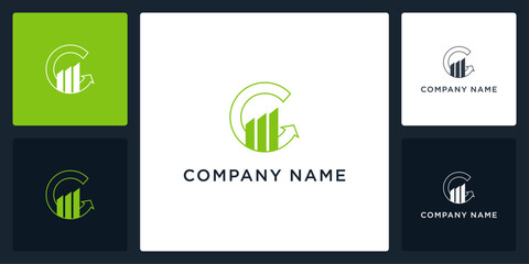 Letter C investment logo and icon editable vector