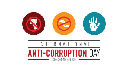 International Anti-Corruption Day is observed every year on December. People Awareness concept. background, placard, banner template Vector illustration design.