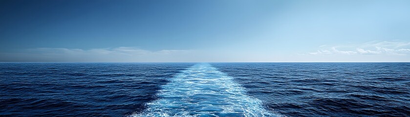 Obraz premium A Ship's Wake in the Midst of a Calm Ocean