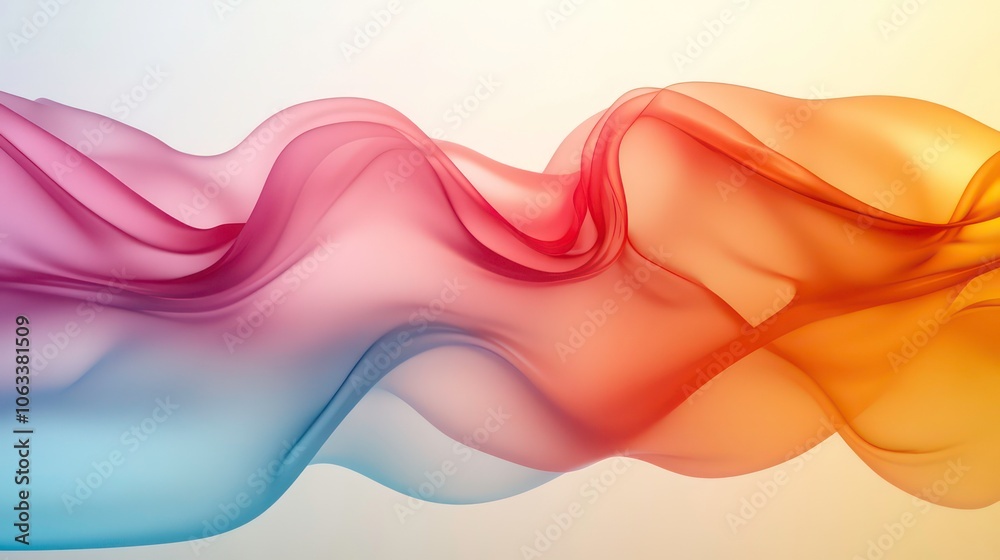Poster Translucent waves of abstract color create a fluid and dynamic visual rhythm.