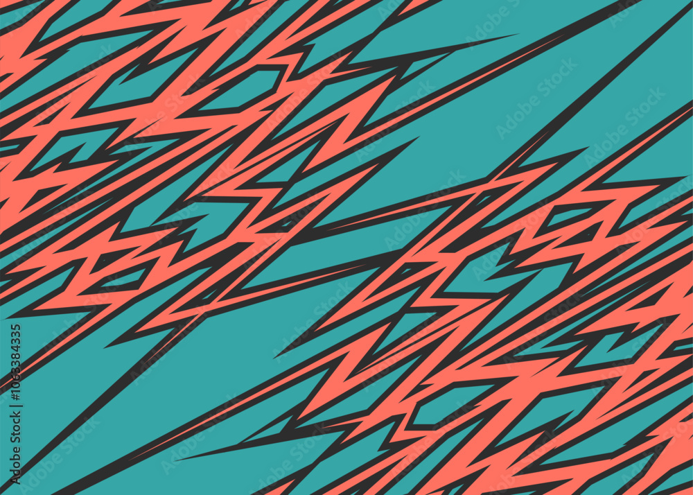 Poster abstract background with reflective seamless sharp arrow line pattern