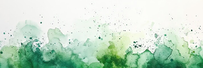 Abstract Watercolor Green Splashes