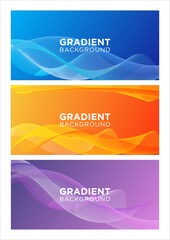 Obraz premium Gradient background in blue, orange and purple with wave variations