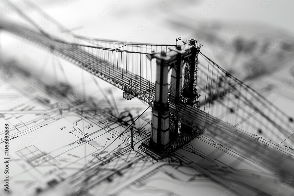 Poster A simple yet striking image of a bridge in monochrome tones