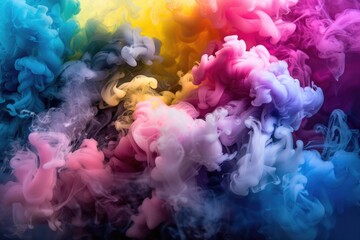 Fototapeta premium A vibrant and colorful display of smoke set against a dark background