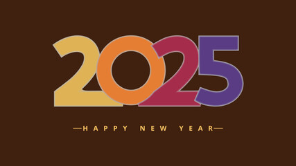 Happy New Year covers 2025. Modern and simple number design with elegant thin lines. Premium vector background for the new year 2025