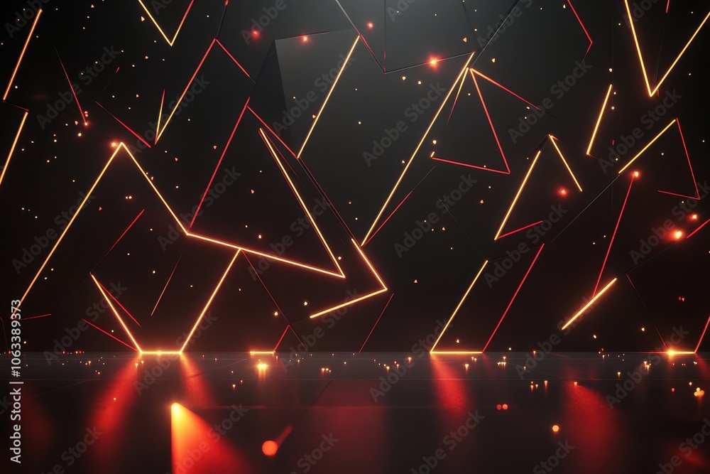Poster Abstract Design with Sleek Black and Sharp Red Elements