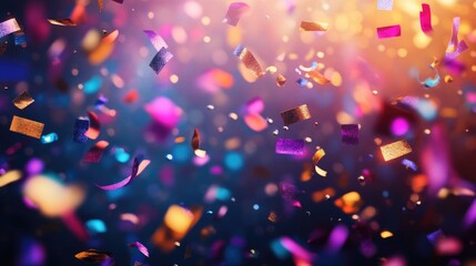 Colorful confetti falling from above, perfect for celebration scenes or background decoration