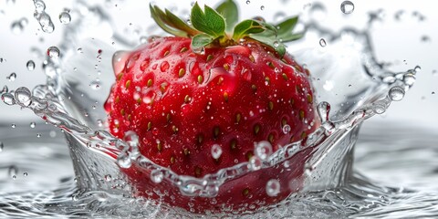 Delicious splash of red berry jam with bubbly fruit syrup flowing smoothly on a transparent background showcasing vibrant strawberry essence