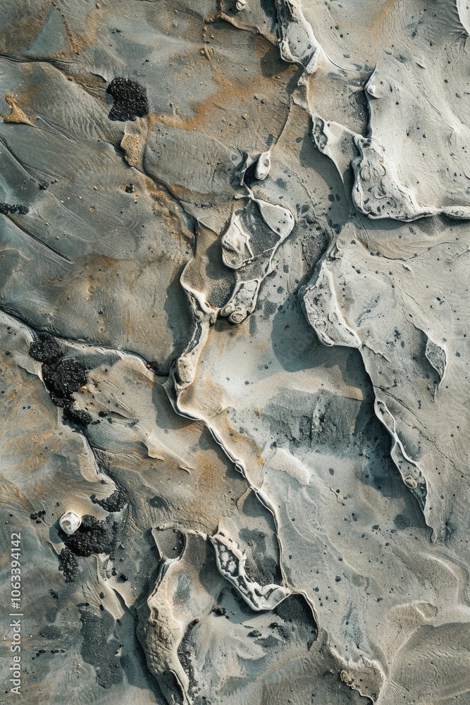 Poster a detailed image of a rocky outcropping with unique geological features