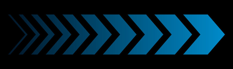 Acceleration blue arrow icon, turn sign, speed concept - vector