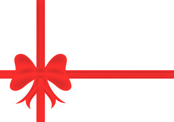 Gift concept. Red bow and ribbons for Valentine's day, Birthday, Christmas and New Year present on white background.