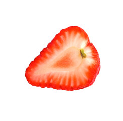 strawberries cut of , half on transparent png