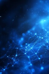 Fototapeta premium Abstract Blue Network Background. Technology, Connecting Dots, Lines, Big Data. Science.
