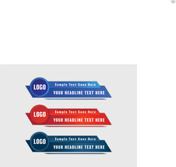 Abstract Stylish modern lower third geometric banners template set
