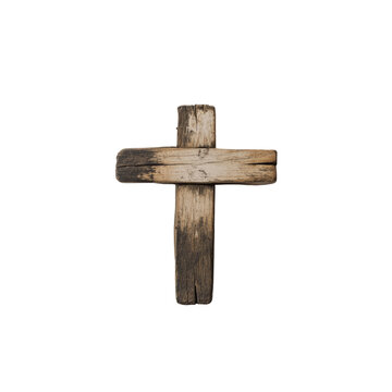 recommend clip art: Rustic Wooden Cross Isolated on White Background