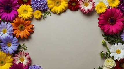 Colorful flowers background with space for words 