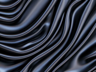 Fototapeta premium Elegant black fabric texture with soft waves and folds, perfect for backgrounds.