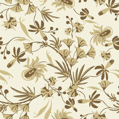 abstract, vector, monochrome, big flowers, all over textiles design, illustration digital image can be used for wrapping paper