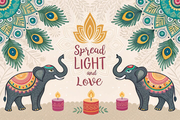 Fototapeta premium A Serene Diwali Illustration Background Wishes