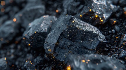 Shiny mercury ores display distinct textures and minerals in natural light, revealing their beauty