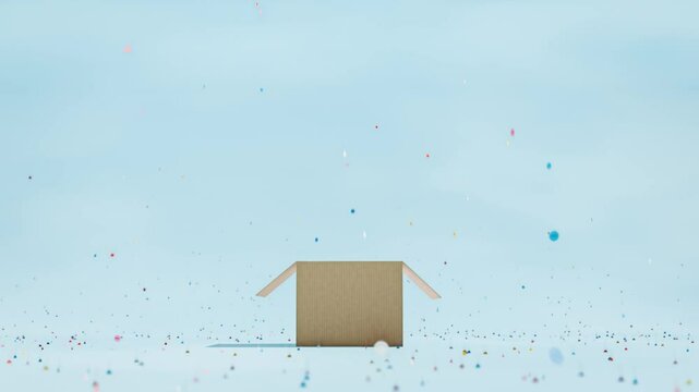 Holiday celebration concept - box with confetti