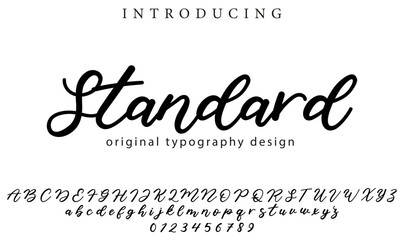 Standard Font Stylish brush painted an uppercase vector letters, alphabet, typeface