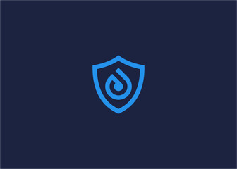 Shield with drops logo icon design vector design template inspiration