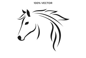 Horse Elegant Logo Symbol Design Illustration Vector