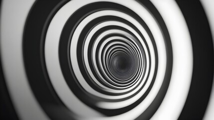 Obraz premium Pulsing Concentric Circles in Monochrome Spiral Loading Background