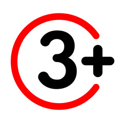 Age limit sign color style for adults content only age restriction 0 plus years old icon vector 10 eps