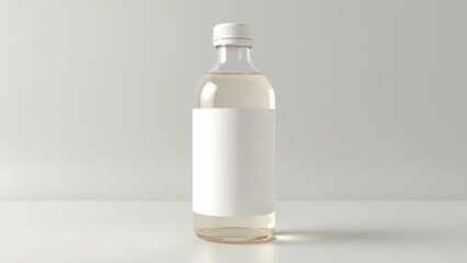 A bottle of white liquid on the table
