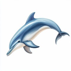 Obraz premium Playful Illustrated Dolphin Jumping for Children