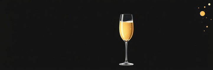 Realistic vector illustration of champagne glass with bubbles on clear background, champagne, glass
