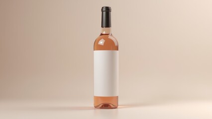 A bottle of pink wine on the table