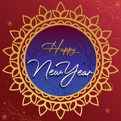 Happy New Year purple Vector Background