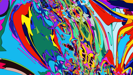 Colorful abstract fluid psychedelic background New Year 2025