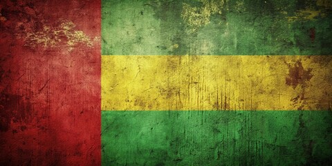 Grunge background of abstract texture with reggae style coloring, high angle view