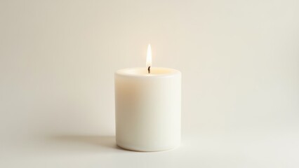 White candle on a white background