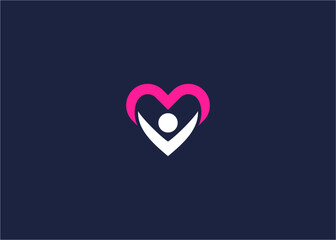 Letter v with love logo icon design vector design template inspiration