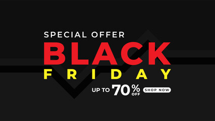 BLACK FRIDAY OFFERS AND DISCOUNT PROMOTION TEMPLATE BANNER DESIGN. DARK BACKGROUND VECTOR. GOOD FOR SOCIAL MEDIA POST, COVER , POSTER 